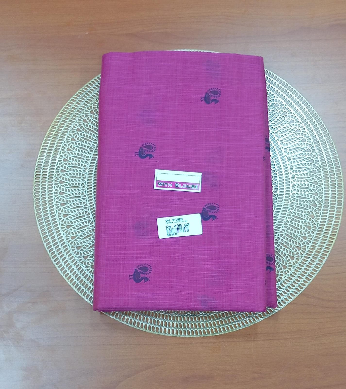 PEACOCK BUTTA COTTON SAREES
