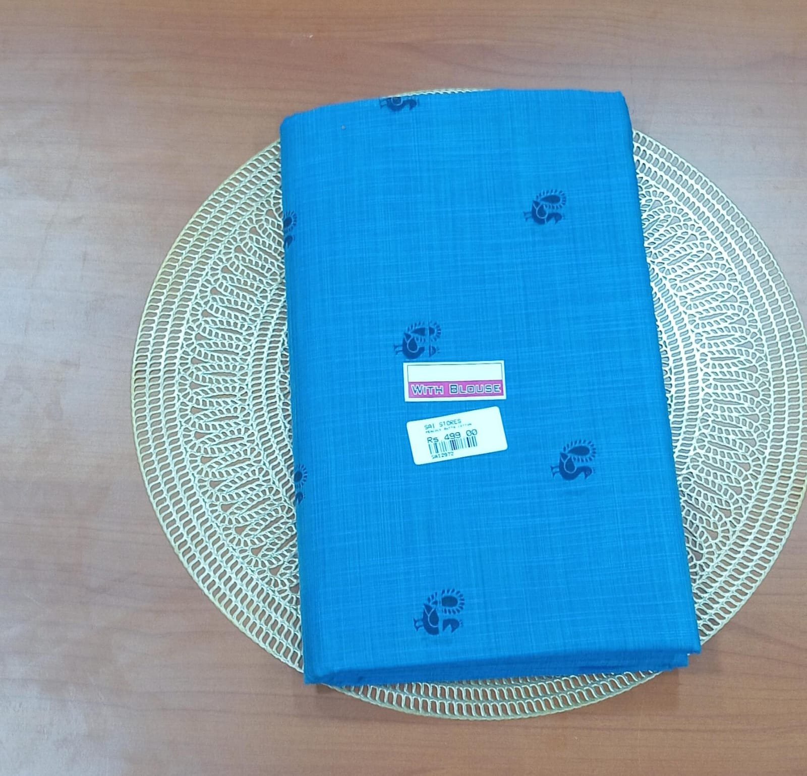 PEACOCK BUTTA COTTON SAREES