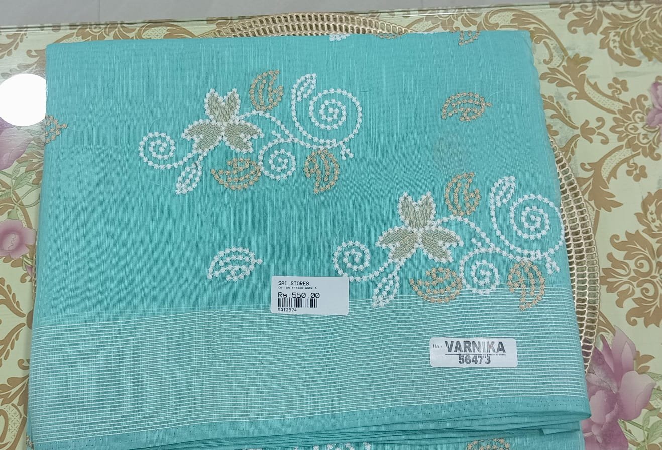 COTTON THREAD WORK SAREES