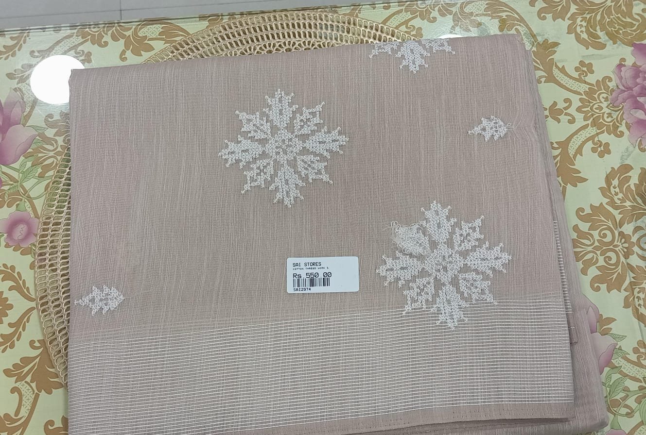 COTTON THREAD WORK SAREES